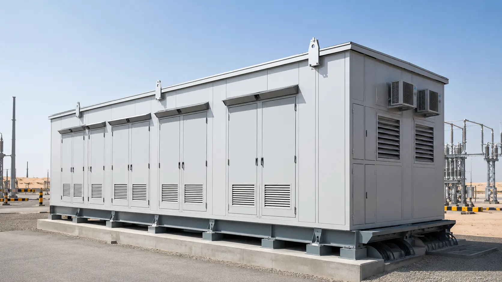 Prefabrykowana obudowa sprzętu elektrycznego: 6 bramek zatwierdzających, któr...